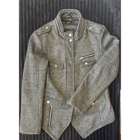 Rue 21 Women’s Knit Jacket Size Large Black Gray - Picture 2 of 6